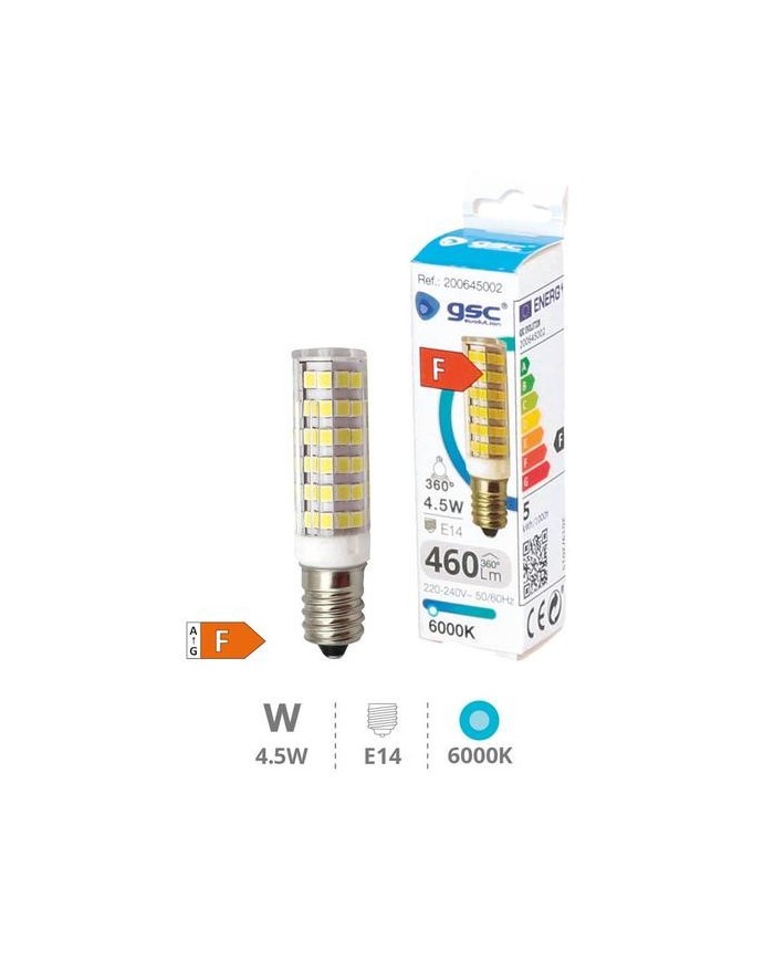 BOMBILLA LED GSC E14 4'5W. 6000K 460 LM (360º)        200645002