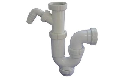 SIFON CURVO 1-1/2 EXTENSIBLE C/TUERCA LOCA Y TOMA