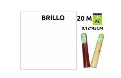 PLASTICO FORRATODO ADH. BLANCO BRILLO 45CMS.R/20 MTS.