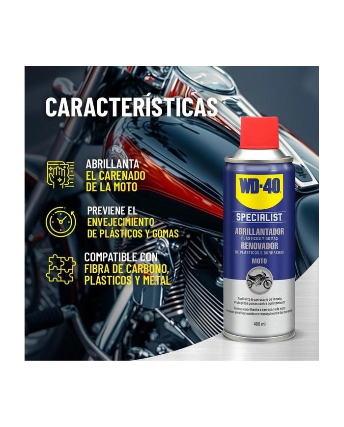ABRILLANTADOR WD40 MOTO SPECIALIST 400ML.