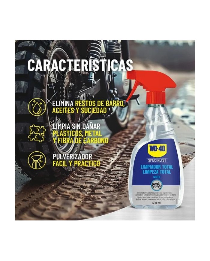LIMPIADOR SPECIALIST MOTO TOTAL WD40 500 ML.