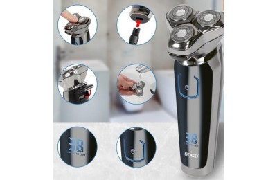 MAQUINA AFEITAR RECARGABLE 3 CABEZALES 600MAH. SOGO