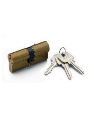 CILINDRO YALE LATONADO 60 MM. LEVA LARGA 30X30 LLAVES IGUALES 37010J