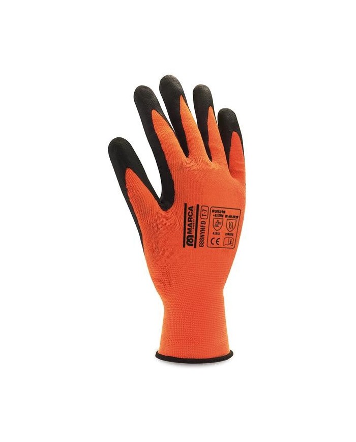 GUANTES NYLON NITRILO TALLA 10 FOAM NARANJA (PAR)
