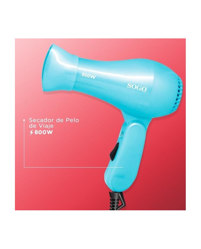 SECADOR DE PELO DE VIAJE SOGO  800 W. AZUL