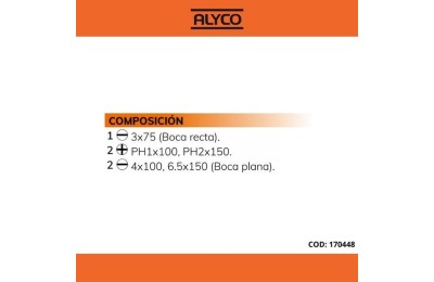 DESTORNILLADOR ALYCO RANURADOS Y PHILLIPS (JGO 5 PZS.)