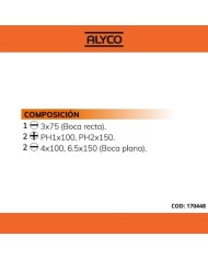 DESTORNILLADOR ALYCO RANURADOS Y PHILLIPS (JGO 5 PZS.)