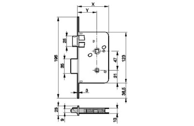 PICAPORTE YALE C/CONDENA 651/70MM.45 HL