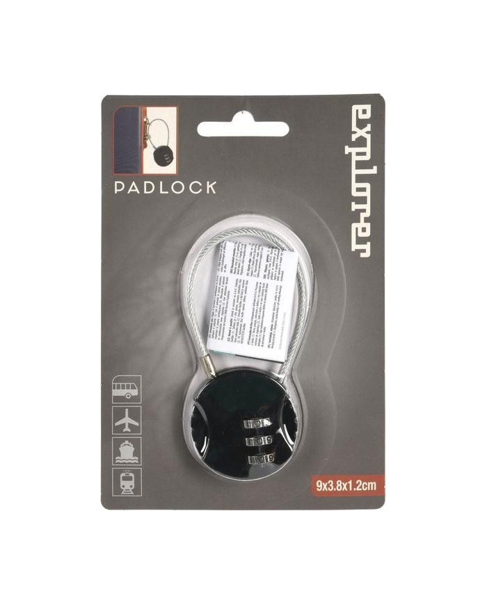 CANDADO COMBINACION EXPLORER NEGRO 9CMS.