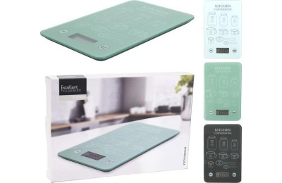 BASCULA COCINA EXCELLENTH VIDRIO 3 ASS