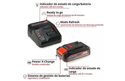 CARGADOR + BATERIA LITIO EINHELL PXC STARTER KIT 18V. 2'5AH.