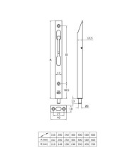 PASADOR ACERO AMIG CROMO MATE 401-150MM