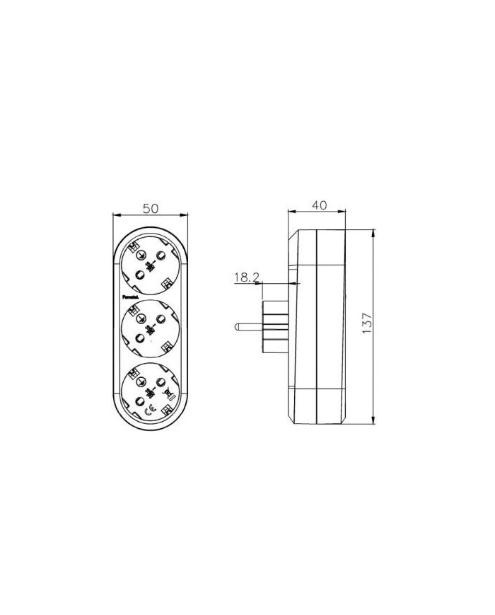 CLAVIJA TRIPLE FRONTAL 16-A T.T. 250V. REF.1333