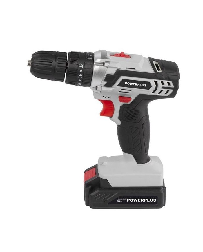 TALADRO PERCUTOR POWERPLUS 20V. 1BATERIA 2Ah POWC1080