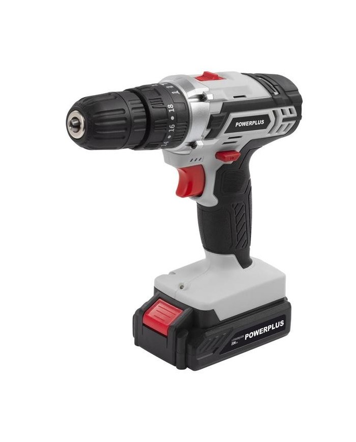TALADRO PERCUTOR POWERPLUS 20V. 1BATERIA 2Ah POWC1080