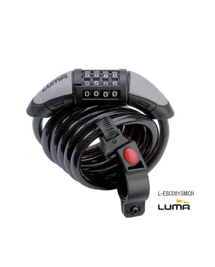CABLE CANDADO ESPIRAL LUMA 150X1,2CM.COMBINACION