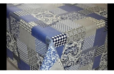 MANTEL RESINADO LONETA AZUL 1'40M. ROLLO 20 MTS.