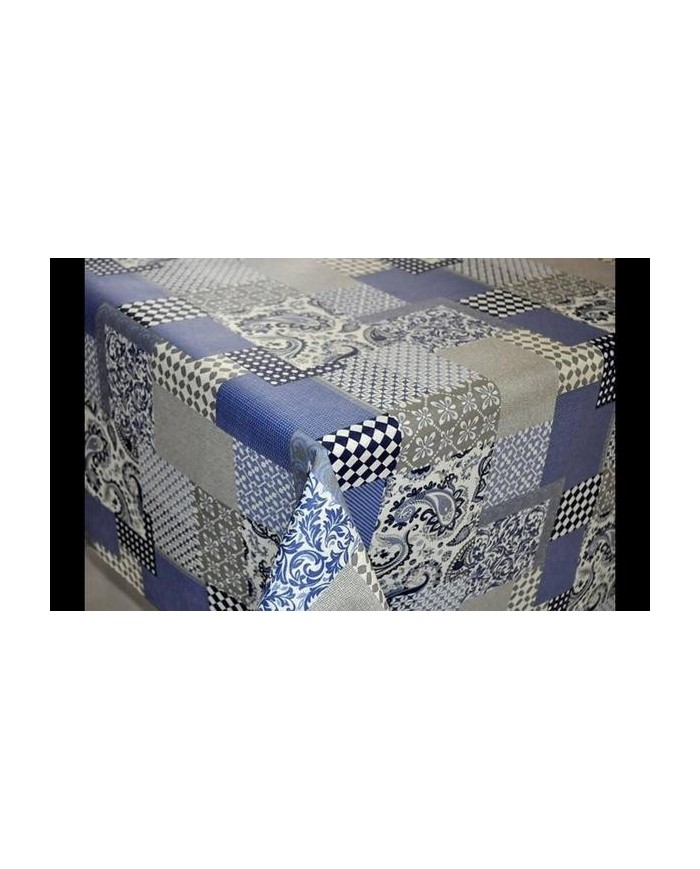 MANTEL RESINADO LONETA AZUL 1'40M. ROLLO 20 MTS.