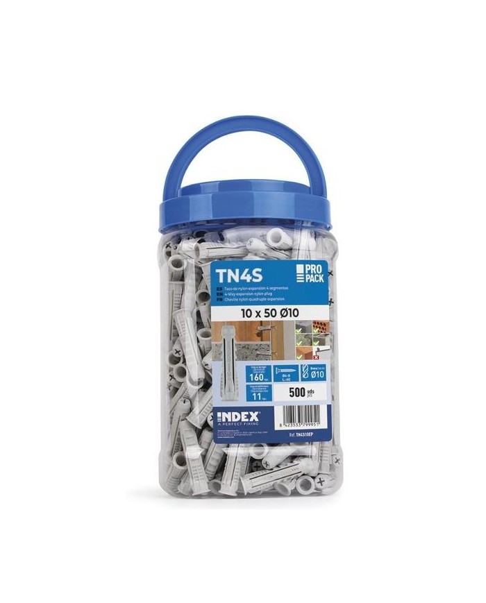TACO NYLON TN4S INDEX 10X50MM. (BOTE 300 TACOS) TN4S10EP