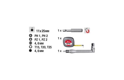 JUEGO PUNTAS ATORNILLAR 14PZAS. KWB MANGO ANGULAR