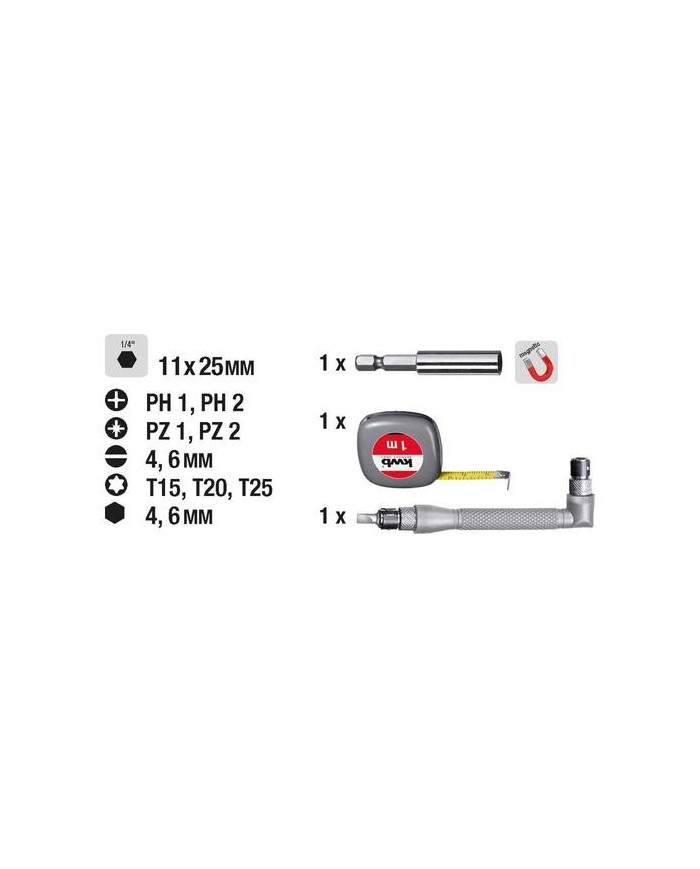 JUEGO PUNTAS ATORNILLAR 14PZAS. KWB MANGO ANGULAR     49116790