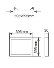LED PANEL GSC EMPOTRAR 40W. 59'5X59'5CMS.6000K BLANCO 203400021