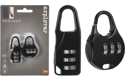 CANDADO COMBINACION EXPLORER NEGRO 2PZS.