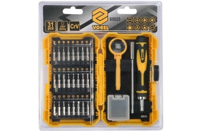 JUEGO DESTORNILLADOR CARRACA VOREL 31PZAS.