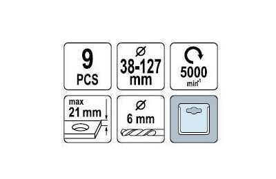BROCA CORONA VOREL 38-127 MM. 9 PZAS.