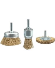 JUEGO 3 CEPILLOS ALAMBRE P/TALADRO VOREL