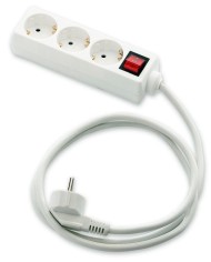 BASE MULTIPLE FAMATEL 3 TOMAS T.T. 1'5MTS. CON INTERRUPTOR BLANCO 9/703