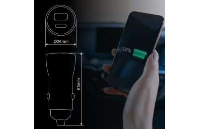 CARGADOR GSC MECHERO COCHE USB C + A QC 3.0