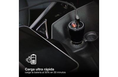 CARGADOR GSC MECHERO COCHE USB C + A QC 3.0