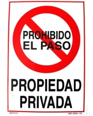 CARTEL (DIN-A4) PROHIBIDO EL PASO P-104