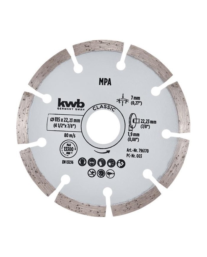 DISCO DIAMANTE SEGMENTADO KWB 115X19