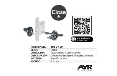 CONDENA SISTEMA CLOSE AYR NIQUEL SATINADO