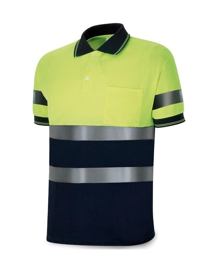 POLO ALTA VISIBILIDAD POLIEST. AMARILLO/AZUL M. T-L