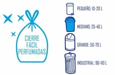 BOLSAS DE BASURA PREMIUM HOGAR FACIL 55X55CM. 15UNDS.