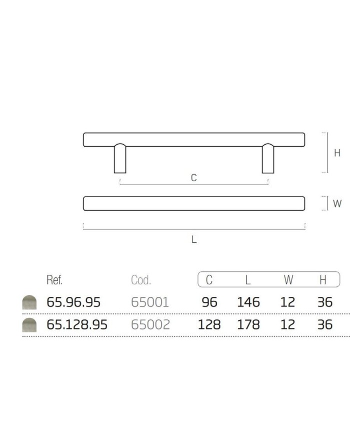 ASA NESU ACERO INOXIDABLE  96 MM. 65001