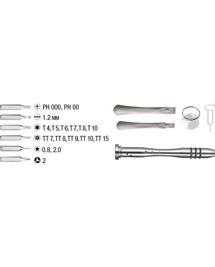 HERRAMIENTAS REPARACION SMARTPHONES KWB (SET 17 PZS.)