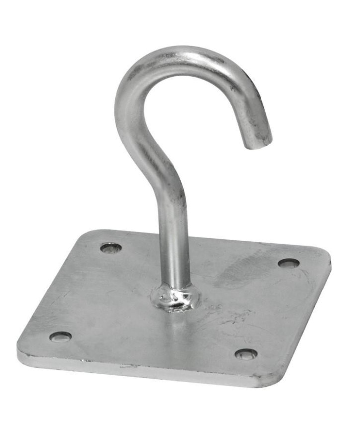 PLACA GANCHO HAMACA CROMO 100X100MM.