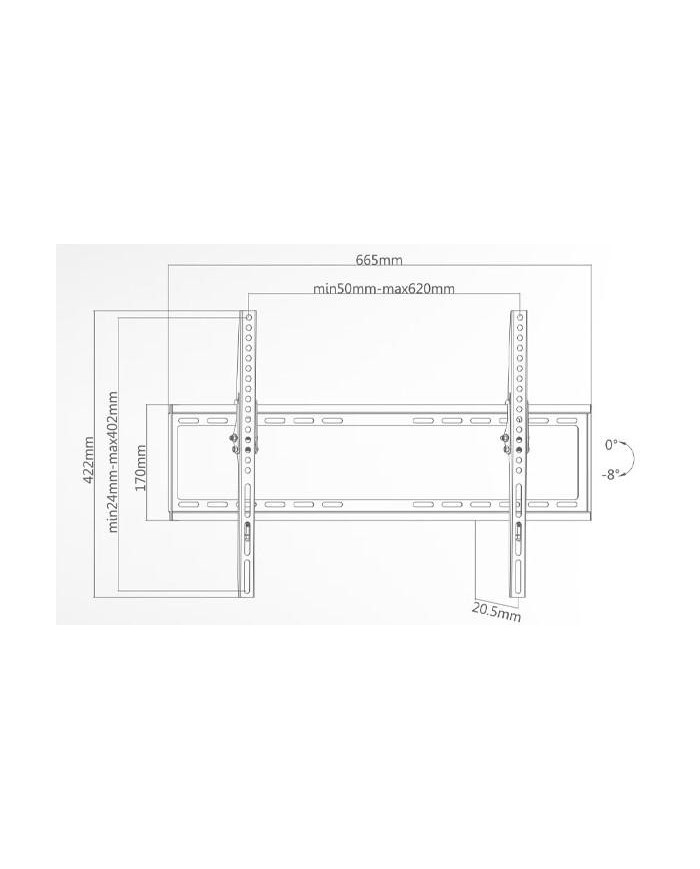 SOPORTE PARED TV BASCULANTE 0º-8º 37-70 600X400MM.
