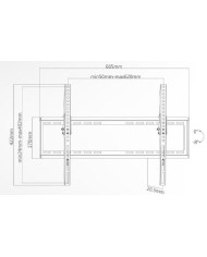 SOPORTE PARED TV BASCULANTE 0º-8º 37-70 600X400MM.