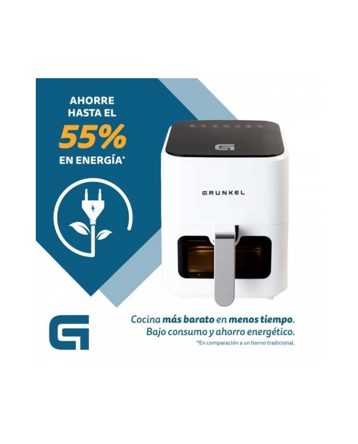 FREIDORA DE AIRE GRUNKEL 4'0LTS. 1200W. BLANCA