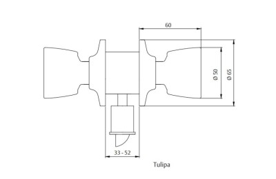 CERRADURA TESA POMO 3500 UNIF. LLAVE CADENA CROMO MATE