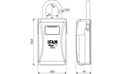 GUARDALLAVES COMBINACION 126X78X42MM. C/ARCO IFAM