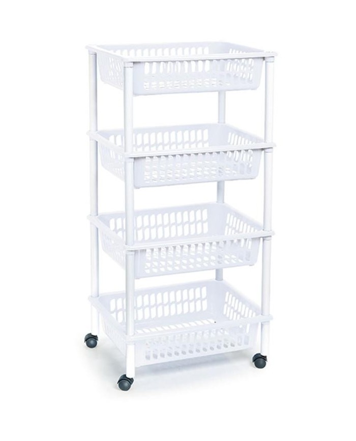 CARRITO MULTIUSOS PLASTICFORTE 4 CESTAS 40X30X85 CMS.