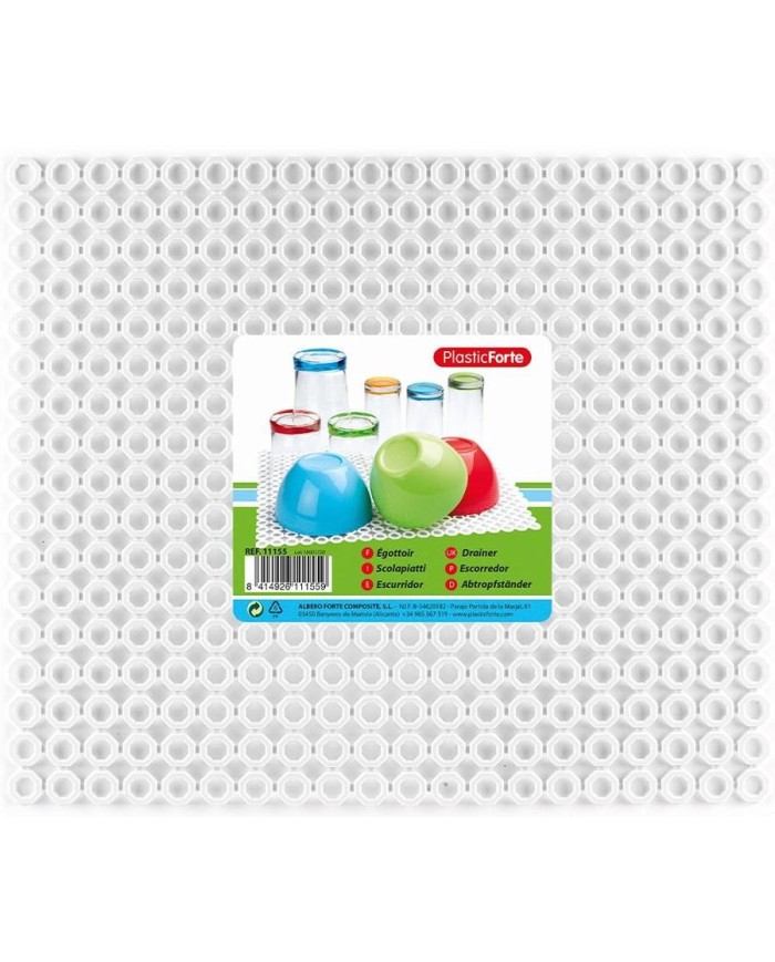 SALVAPLATOS RECTANGULAR BLANCO 8,5X33CM. PLASTIFORTE