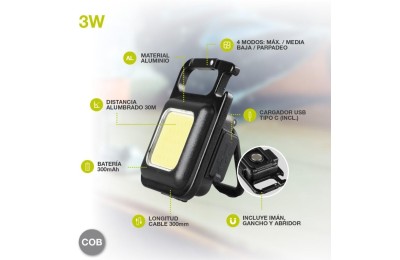 LINTERNA CON ABRIDOR 3W 350LM. GSC