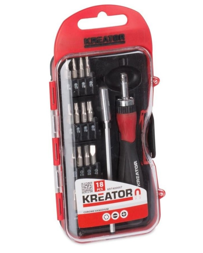 DESTORNILLADOR KREATOR KRT400007 JUEGO 18 PIEZAS